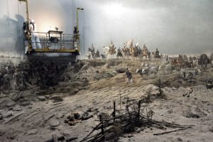Ópusztaszer, 2016. szeptember 5. Egy szakértõ dolgozik Feszty Árpád A magyarok bejövetele címû festményének restaurálásán az Ópusztaszeri Nemzeti Történeti Emlékpark rotundájában 2016. szeptember 5-én. A 120x15 méteres körkép restaurálása várhatóan szeptemberben befejezõdik. MTI Fotó: Kelemen Zoltán Gergely